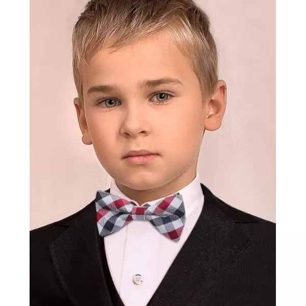 HISDERN Bow Ties for Boys Pre Tied Toddler Bow Tie Adjustable Kids Bowties Clip On Fun Patterned Bowties for Wedding Party