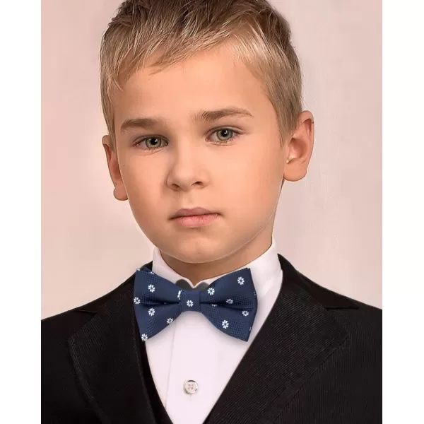 HISDERN Bow Ties for Boys Pre Tied Toddler Bow Tie Adjustable Kids Bowties Clip On Fun Patterned Bowties for Wedding Party