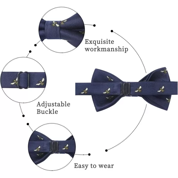 HISDERN Bow Ties for Boys Pre Tied Toddler Bow Tie Adjustable Kids Bowties Clip On Fun Patterned Bowties for Wedding Party