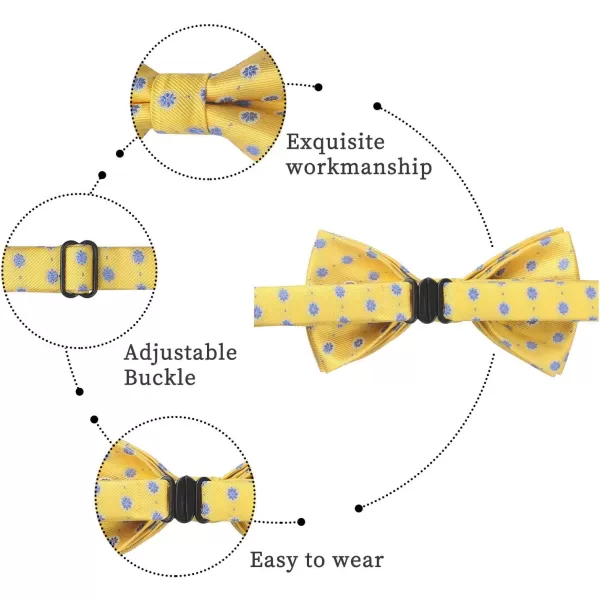 HISDERN Bow Ties for Boys Pre Tied Toddler Bow Tie Adjustable Kids Bowties Clip On Fun Patterned Bowties for Wedding Party