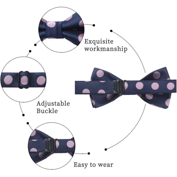 HISDERN Bow Ties for Boys Pre Tied Toddler Bow Tie Adjustable Kids Bowties Clip On Fun Patterned Bowties for Wedding Party