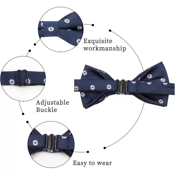 HISDERN Bow Ties for Boys Pre Tied Toddler Bow Tie Adjustable Kids Bowties Clip On Fun Patterned Bowties for Wedding Party