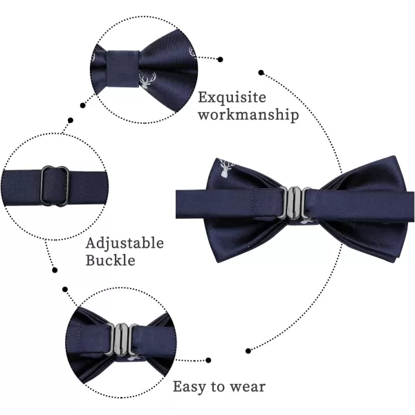 HISDERN Bow Ties for Boys Pre Tied Toddler Bow Tie Adjustable Kids Bowties Clip On Fun Patterned Bowties for Wedding Party