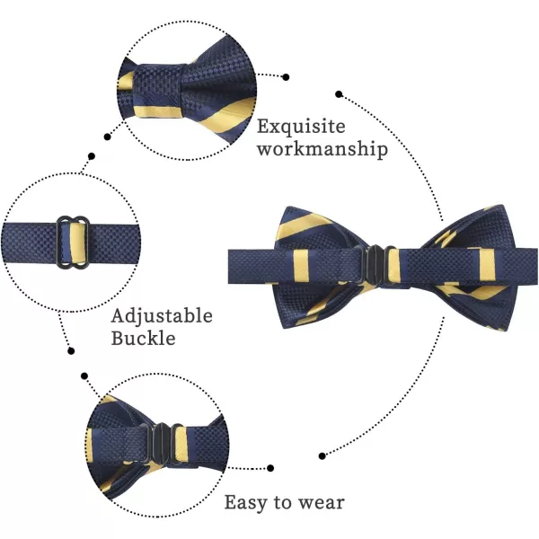 HISDERN Bow Ties for Boys Pre Tied Toddler Bow Tie Adjustable Kids Bowties Clip On Fun Patterned Bowties for Wedding Party