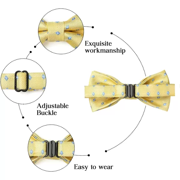 HISDERN Bow Ties for Boys Pre Tied Toddler Bow Tie Adjustable Kids Bowties Clip On Fun Patterned Bowties for Wedding Party