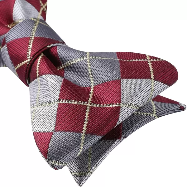 HISDERN Bow Ties for Men 3pcs Mixed Self-Tie Bow tie and Pocket Square Set Classic Formal Tuxedo Wedding &amp; Party Bowtie