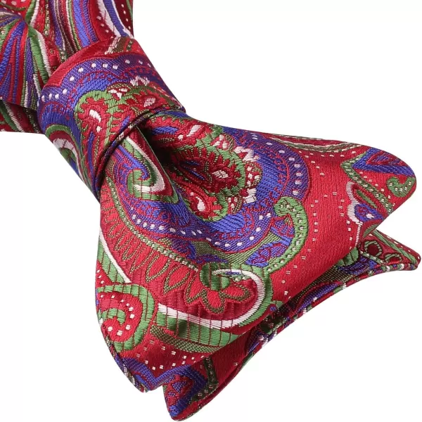 HISDERN Bow Ties for Men 3pcs Mixed Self-Tie Bow tie and Pocket Square Set Classic Formal Tuxedo Wedding &amp; Party Bowtie
