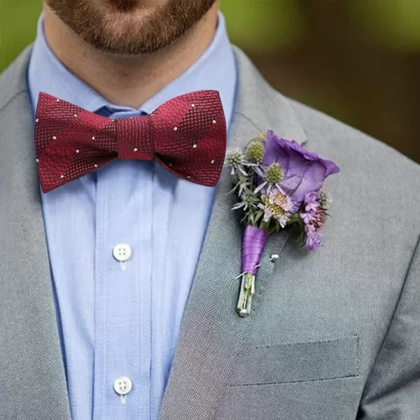HISDERN Bow Ties for Men 3pcs Mixed Self-Tie Bow tie and Pocket Square Set Classic Formal Tuxedo Wedding &amp; Party Bowtie