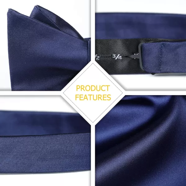 HISDERN Bow Ties for Men 3pcs Mixed Self-Tie Bow tie and Pocket Square Set Classic Formal Tuxedo Wedding &amp; Party Bowtie