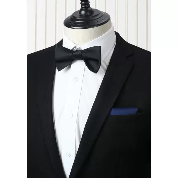 HISDERN Bow Ties for Men 3pcs Mixed Self-Tie Bow tie and Pocket Square Set Classic Formal Tuxedo Wedding &amp; Party Bowtie