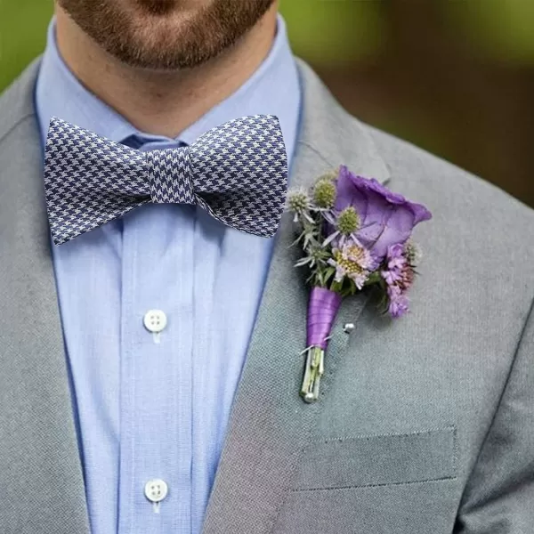 HISDERN Bow Ties for Men Check Plaid Self Tie Bow Tie and Pocket Square Bowtie Formal Tuxedo Wedding Bowties Handkerchief Set