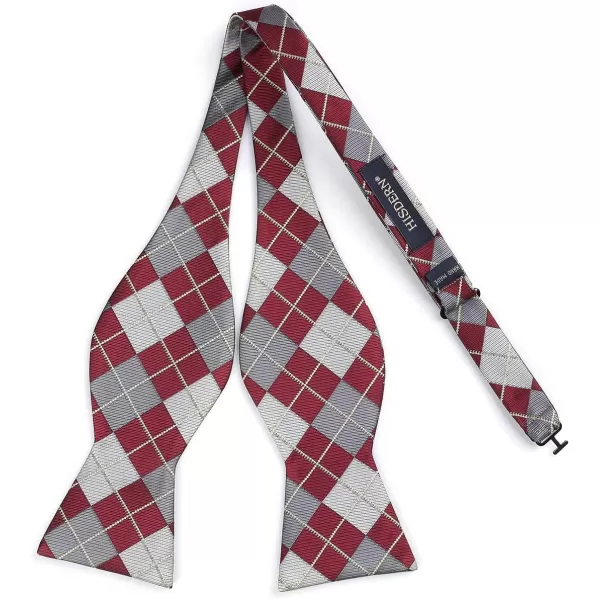 HISDERN Bow Ties for Men Check Plaid Self Tie Bow Tie and Pocket Square Bowtie Formal Tuxedo Wedding Bowties Handkerchief Set