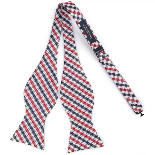 HISDERN Bow Ties for Men Check Plaid Self Tie Bow Tie and Pocket Square Bowtie Formal Tuxedo Wedding Bowties Handkerchief Set