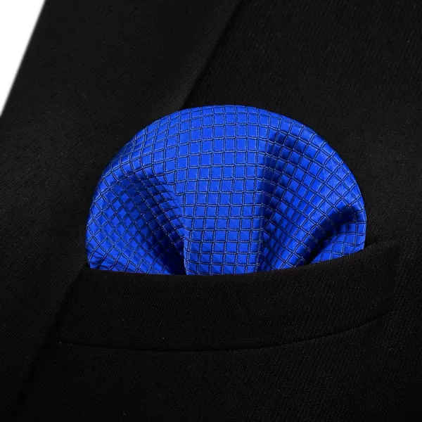 HISDERN Bow Ties for Men Check Plaid Self Tie Bow Tie and Pocket Square Bowtie Formal Tuxedo Wedding Bowties Handkerchief Set