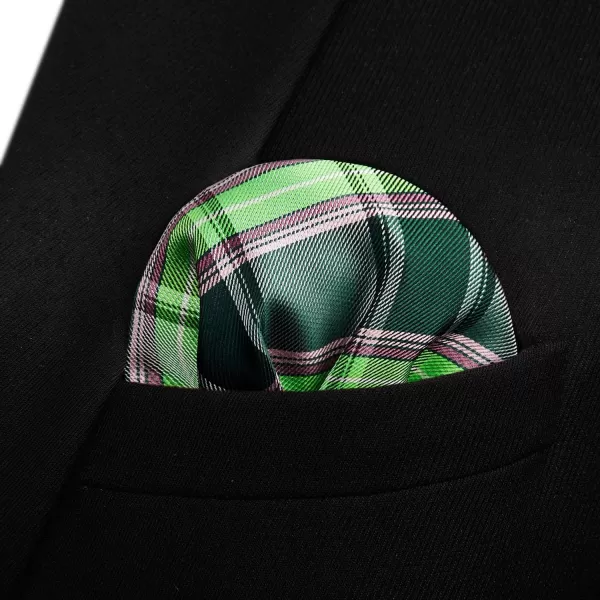 HISDERN Bow Ties for Men Check Plaid Self Tie Bow Tie and Pocket Square Bowtie Formal Tuxedo Wedding Bowties Handkerchief Set