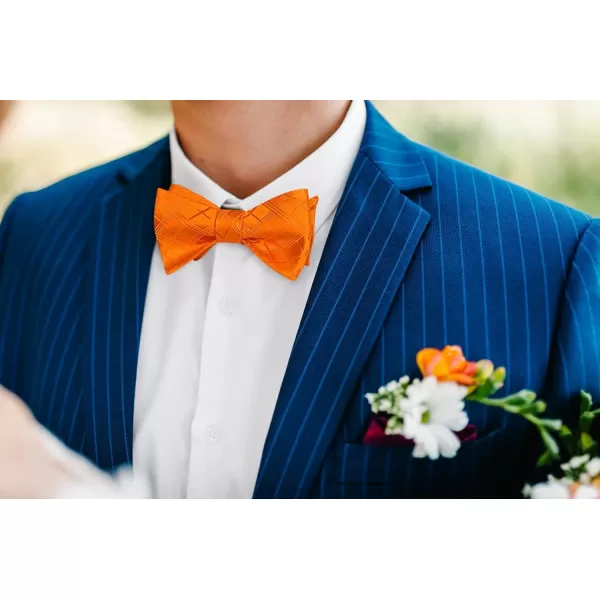 HISDERN Bow Ties for Men Check Plaid Self Tie Bow Tie and Pocket Square Bowtie Formal Tuxedo Wedding Bowties Handkerchief Set