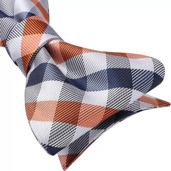 HISDERN Bow Ties for Men Check Plaid Self Tie Bow Tie and Pocket Square Bowtie Formal Tuxedo Wedding Bowties Handkerchief Set