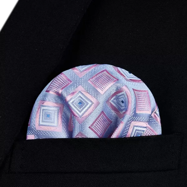 HISDERN Bow Ties for Men Check Plaid Self Tie Bow Tie and Pocket Square Bowtie Formal Tuxedo Wedding Bowties Handkerchief Set