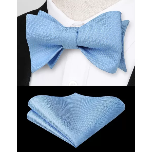 HISDERN Bow Ties for Men Check Plaid Self Tie Bow Tie and Pocket Square Bowtie Formal Tuxedo Wedding Bowties Handkerchief Set
