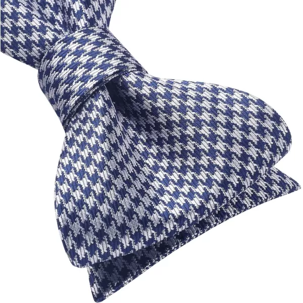 HISDERN Bow Ties for Men Check Plaid Self Tie Bow Tie and Pocket Square Bowtie Formal Tuxedo Wedding Bowties Handkerchief Set
