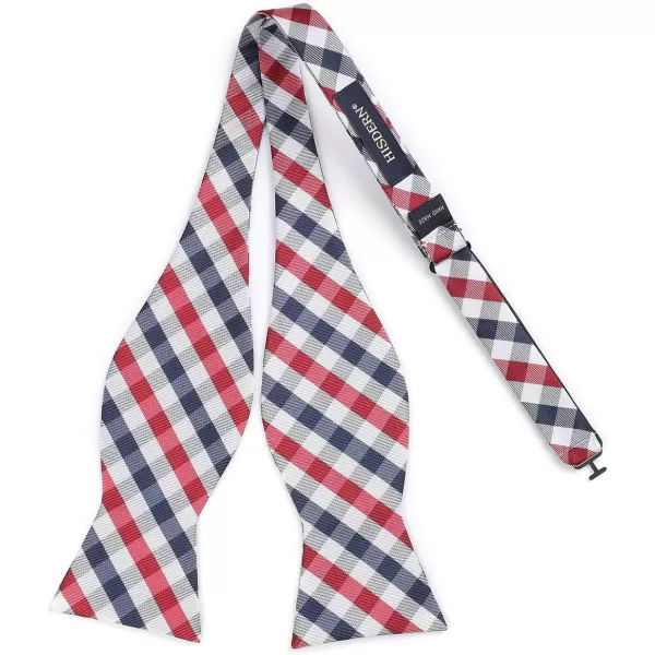 HISDERN Bow Ties for Men Check Plaid Self Tie Bow Tie and Pocket Square Bowtie Formal Tuxedo Wedding Bowties Handkerchief Set