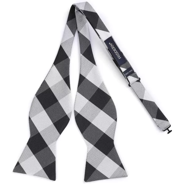 HISDERN Bow Ties for Men Check Plaid Self Tie Bow Tie and Pocket Square Bowtie Formal Tuxedo Wedding Bowties Handkerchief Set