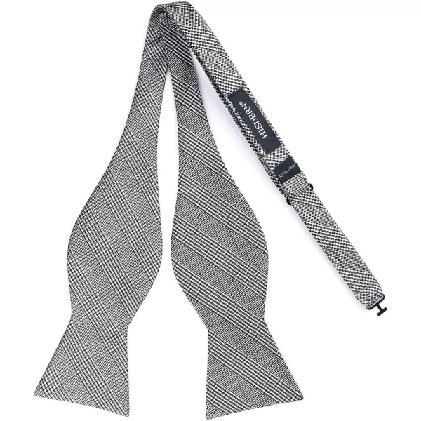 HISDERN Bow Ties for Men Check Plaid Self Tie Bow Tie and Pocket Square Bowtie Formal Tuxedo Wedding Bowties Handkerchief Set