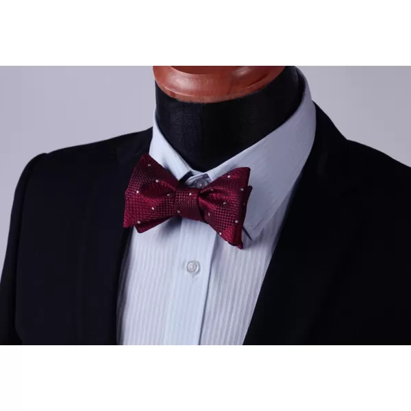 HISDERN Bow Ties for Men Check Plaid Self Tie Bow Tie and Pocket Square Bowtie Formal Tuxedo Wedding Bowties Handkerchief Set