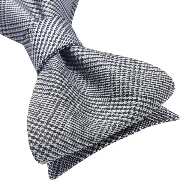 HISDERN Bow Ties for Men Check Plaid Self Tie Bow Tie and Pocket Square Bowtie Formal Tuxedo Wedding Bowties Handkerchief Set