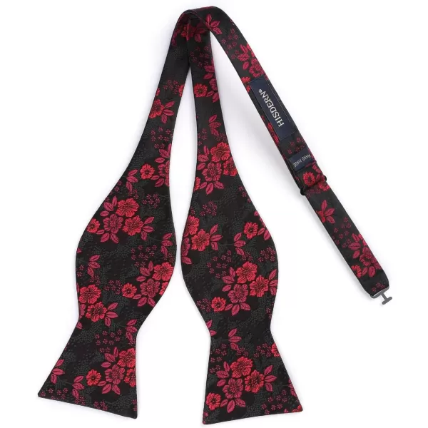 HISDERN Bow Ties for Men Floral Bowties Mens Self Tie Bow Tie Handkerchief Jacquard Woven Bowtie Pocket Square Set