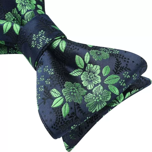 HISDERN Bow Ties for Men Floral Bowties Mens Self Tie Bow Tie Handkerchief Jacquard Woven Bowtie Pocket Square Set
