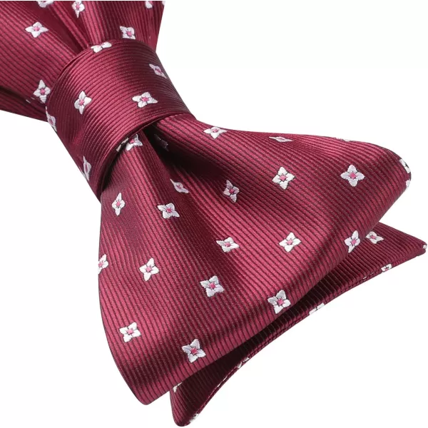 HISDERN Bow Ties for Men Floral Bowties Mens Self Tie Bow Tie Handkerchief Jacquard Woven Bowtie Pocket Square Set