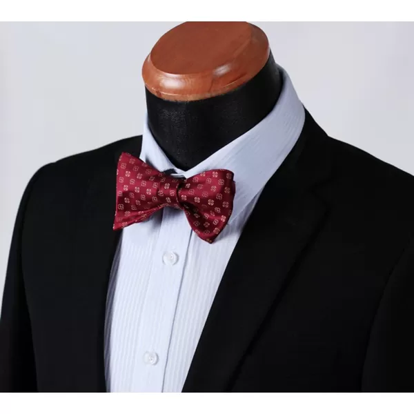 HISDERN Bow Ties for Men Floral Bowties Mens Self Tie Bow Tie Handkerchief Jacquard Woven Bowtie Pocket Square Set