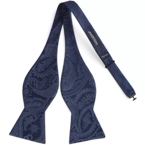 HISDERN Bow Ties for Men Floral Bowties Mens Self Tie Bow Tie Handkerchief Jacquard Woven Bowtie Pocket Square Set