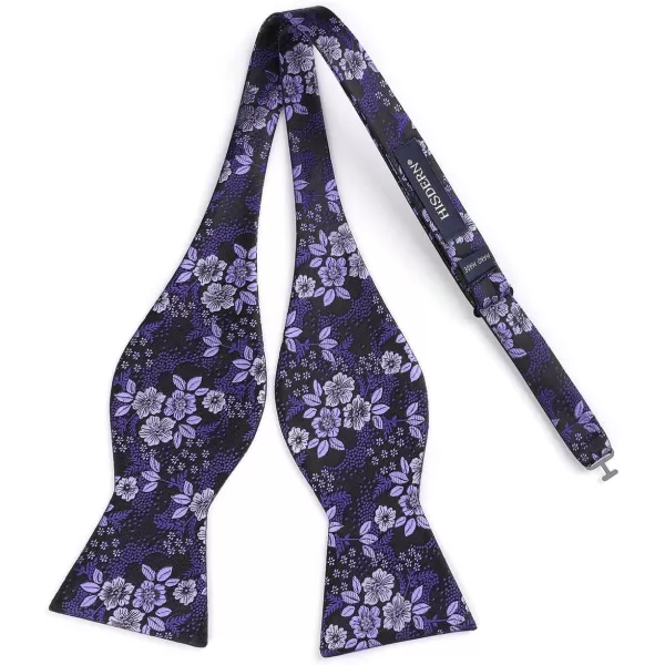 HISDERN Bow Ties for Men Floral Bowties Mens Self Tie Bow Tie Handkerchief Jacquard Woven Bowtie Pocket Square Set