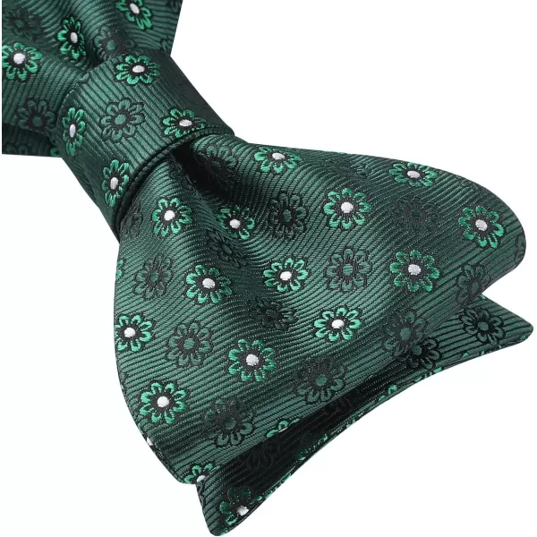 HISDERN Bow Ties for Men Floral Bowties Mens Self Tie Bow Tie Handkerchief Jacquard Woven Bowtie Pocket Square Set