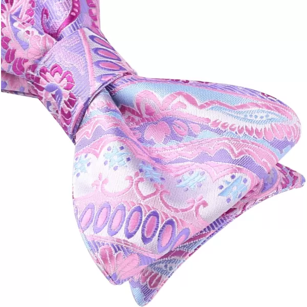 HISDERN Bow Ties for Men Floral Bowties Mens Self Tie Bow Tie Handkerchief Jacquard Woven Bowtie Pocket Square Set