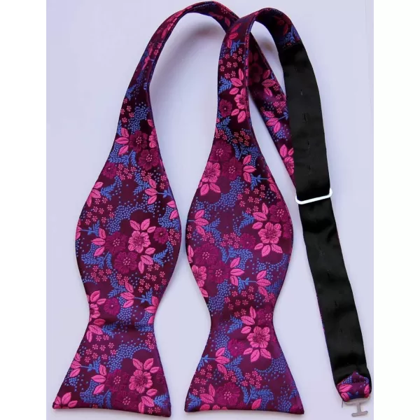 HISDERN Bow Ties for Men Floral Bowties Mens Self Tie Bow Tie Handkerchief Jacquard Woven Bowtie Pocket Square Set
