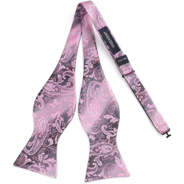 HISDERN Bow Ties for Men Floral Bowties Mens Self Tie Bow Tie Handkerchief Jacquard Woven Bowtie Pocket Square Set