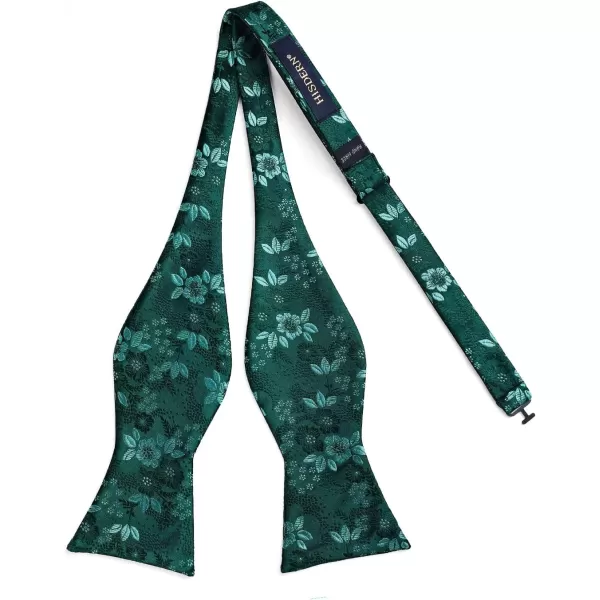 HISDERN Bow Ties for Men Floral Bowties Mens Self Tie Bow Tie Handkerchief Jacquard Woven Bowtie Pocket Square Set