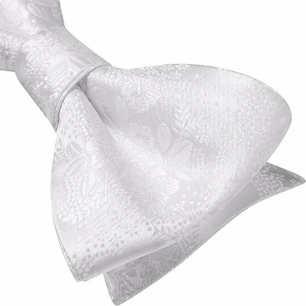 HISDERN Bow Ties for Men Floral Bowties Mens Self Tie Bow Tie Handkerchief Jacquard Woven Bowtie Pocket Square Set