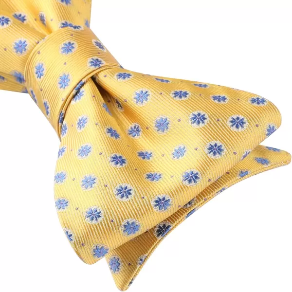 HISDERN Bow Ties for Men Floral Bowties Mens Self Tie Bow Tie Handkerchief Jacquard Woven Bowtie Pocket Square Set