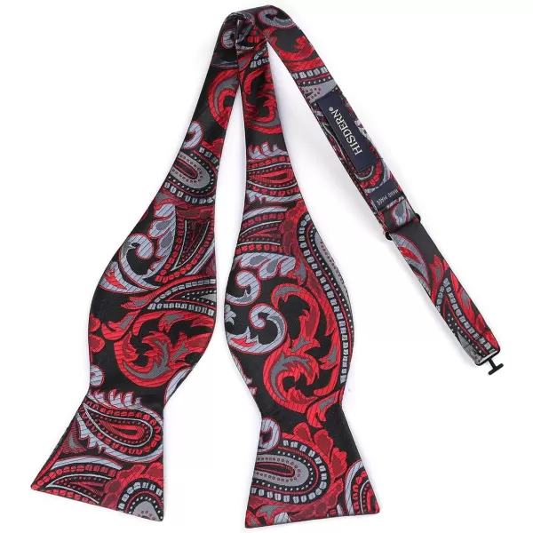 HISDERN Bow Ties for Men Floral Bowties Mens Self Tie Bow Tie Handkerchief Jacquard Woven Bowtie Pocket Square Set