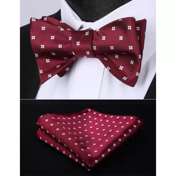 HISDERN Bow Ties for Men Floral Bowties Mens Self Tie Bow Tie Handkerchief Jacquard Woven Bowtie Pocket Square Set