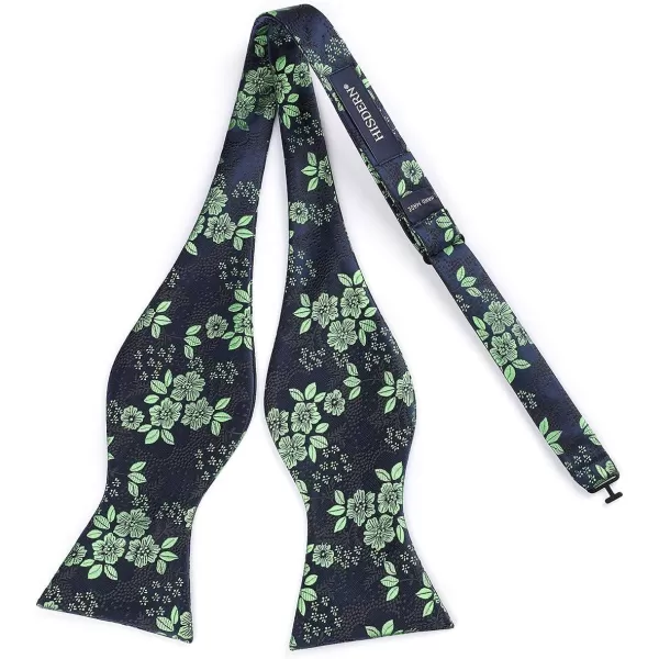 HISDERN Bow Ties for Men Floral Bowties Mens Self Tie Bow Tie Handkerchief Jacquard Woven Bowtie Pocket Square Set