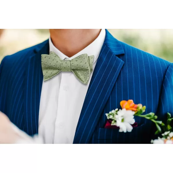 HISDERN Bow Ties for Men Floral Bowties Mens Self Tie Bow Tie Handkerchief Jacquard Woven Bowtie Pocket Square Set