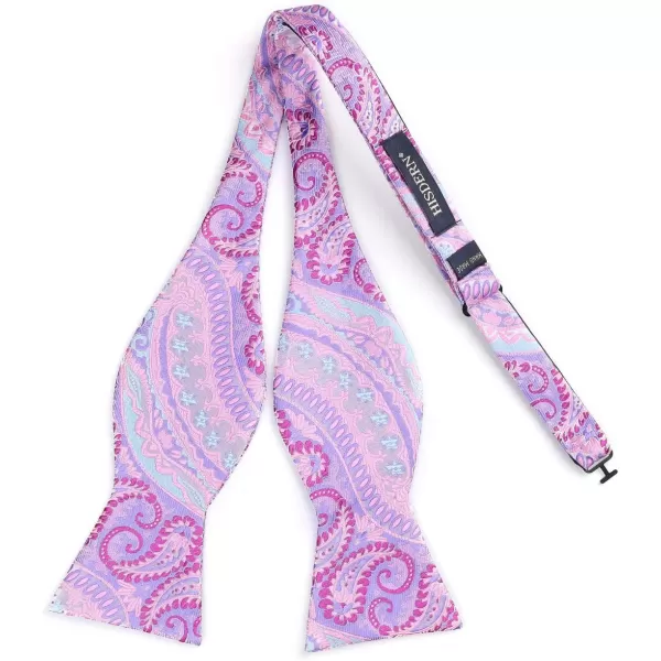 HISDERN Bow Ties for Men Floral Bowties Mens Self Tie Bow Tie Handkerchief Jacquard Woven Bowtie Pocket Square Set