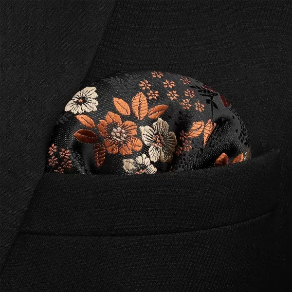 HISDERN Bow Ties for Men Floral Bowties Mens Self Tie Bow Tie Handkerchief Jacquard Woven Bowtie Pocket Square Set