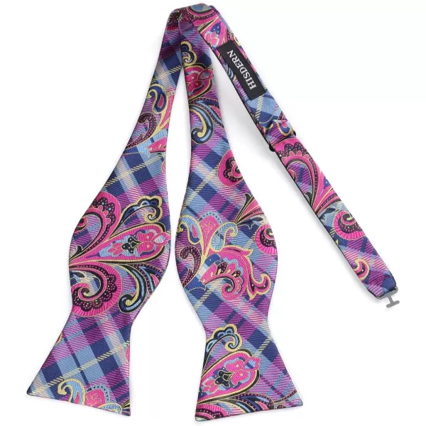 HISDERN Bow Ties for Men Floral Bowties Mens Self Tie Bow Tie Handkerchief Jacquard Woven Bowtie Pocket Square Set