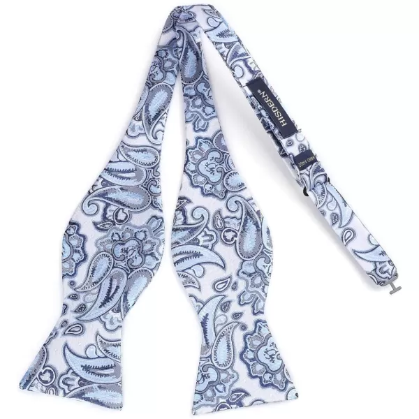 HISDERN Bow Ties for Men Floral Bowties Mens Self Tie Bow Tie Handkerchief Jacquard Woven Bowtie Pocket Square Set